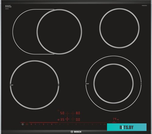 PKN675DP1D Электрическая варочная панель Bosch PKN675DP1D,  Hi-Light,  независимая,  черный