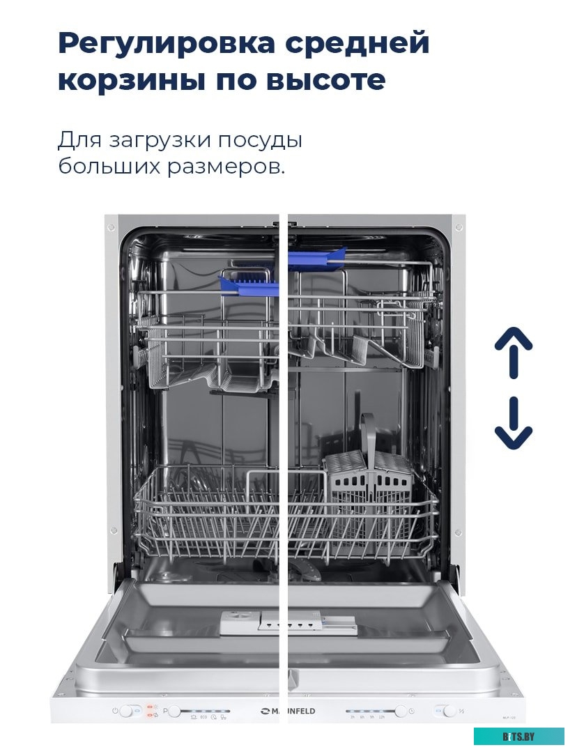 УТ000010683 Посудомоечная машина MAUNFELD MWF12S,  полноразмерная, напольная, 59.8см, загрузка 12 комплектов, белая [ут000010683]