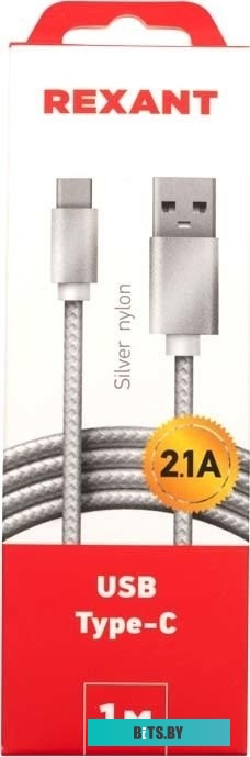 Адаптер Rexant 18-1899 USB Type-A - USB Type-C (1 м, серебристый)