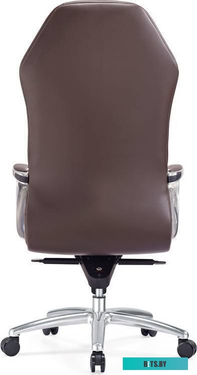 _AURA/BROWN Кресло руководителя Бюрократ _Aura коричневый кожа крестов. алюминий