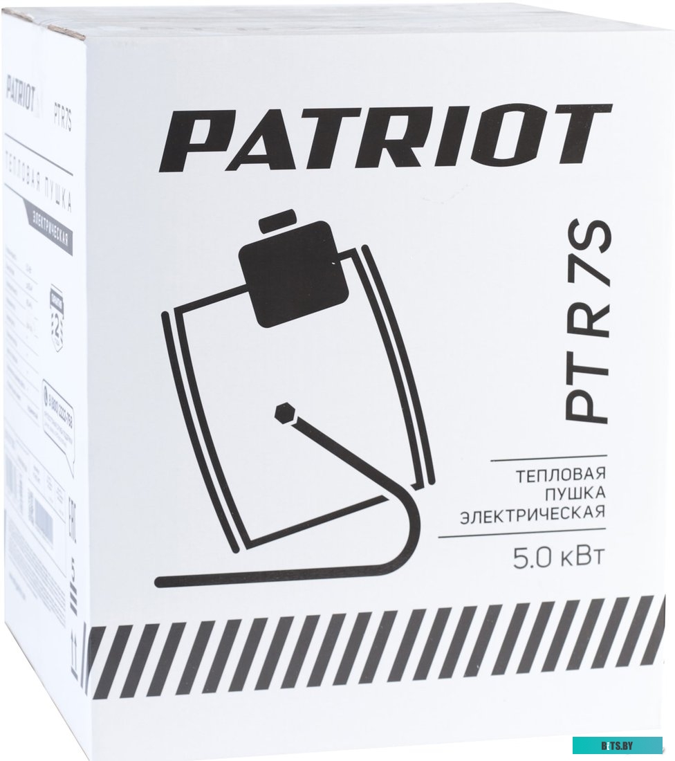 633307300 Тепловентилятор электрический PATRIOT PTR 7S [633307300] { 5.0 кВт, 220В, терморегулятор, керамический нагревательный элемент PTC, шнур с ви