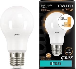 102502312-S Лампа светодиодная Gauss 102502312-S 12Вт цок.:E27 груша 220B 6500K св.свеч.бел.хол. (упак.:10шт)