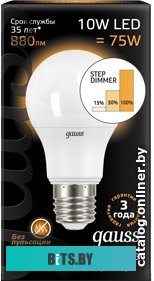 102502312-S Лампа светодиодная Gauss 102502312-S 12Вт цок.:E27 груша 220B 6500K св.свеч.бел.хол. (упак.:10шт)