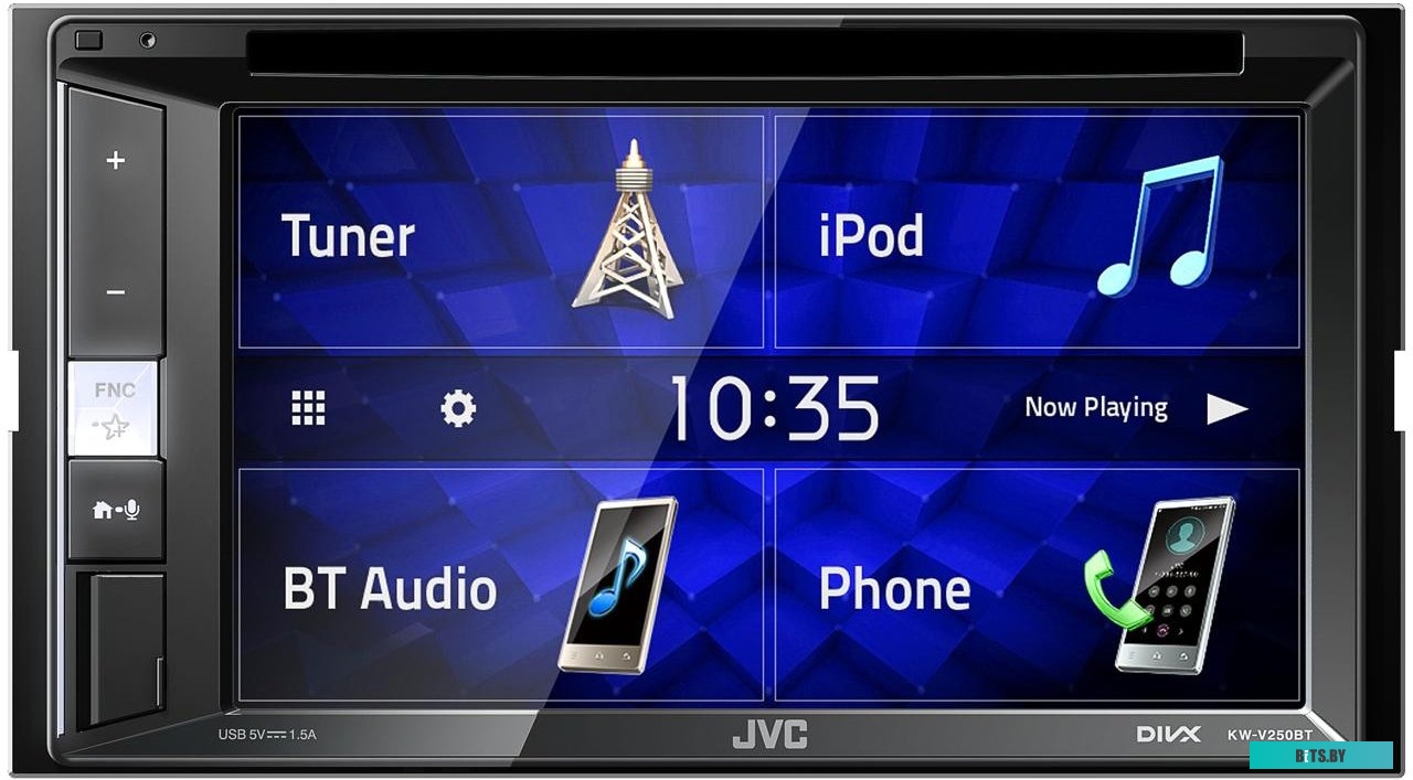 KW-V250BTM Автомагнитола JVC KW-V250BTM 2DIN 4x50Вт v3.0 DSP 6.2" 3 ПДУ RDS