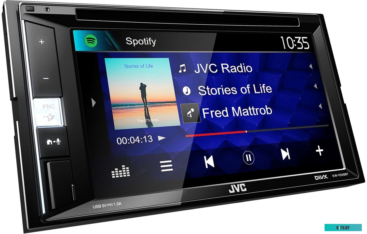 KW-V250BTM Автомагнитола JVC KW-V250BTM 2DIN 4x50Вт v3.0 DSP 6.2" 3 ПДУ RDS
