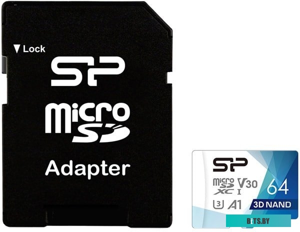 Карта памяти Silicon Power Superior Pro microSDXC SP064GBSTXDU3V20AB 64GB (с адаптером)