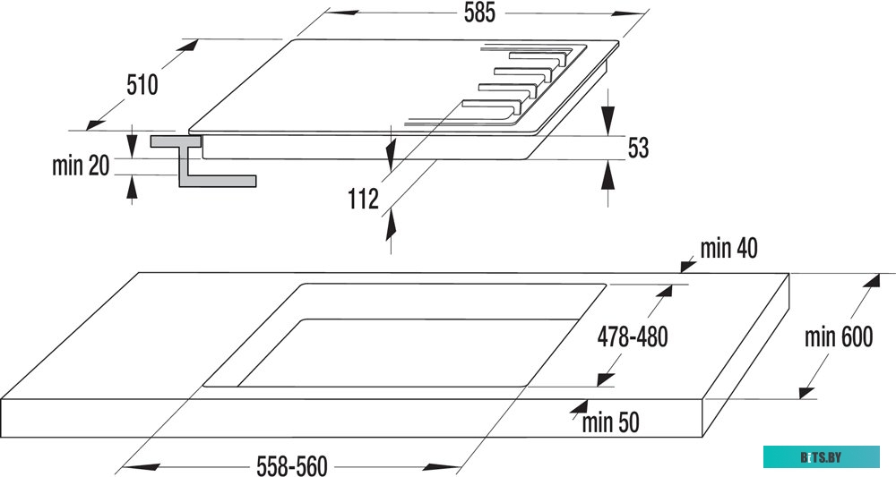 737667 Газовая варочная поверхность GW6D42CLI 737667 GORENJE