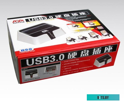 Док станция для HDD AgeStar 3UBT2 Docking Station 2.5"&3.5" HDD to USB3.0 (Silver-Black)