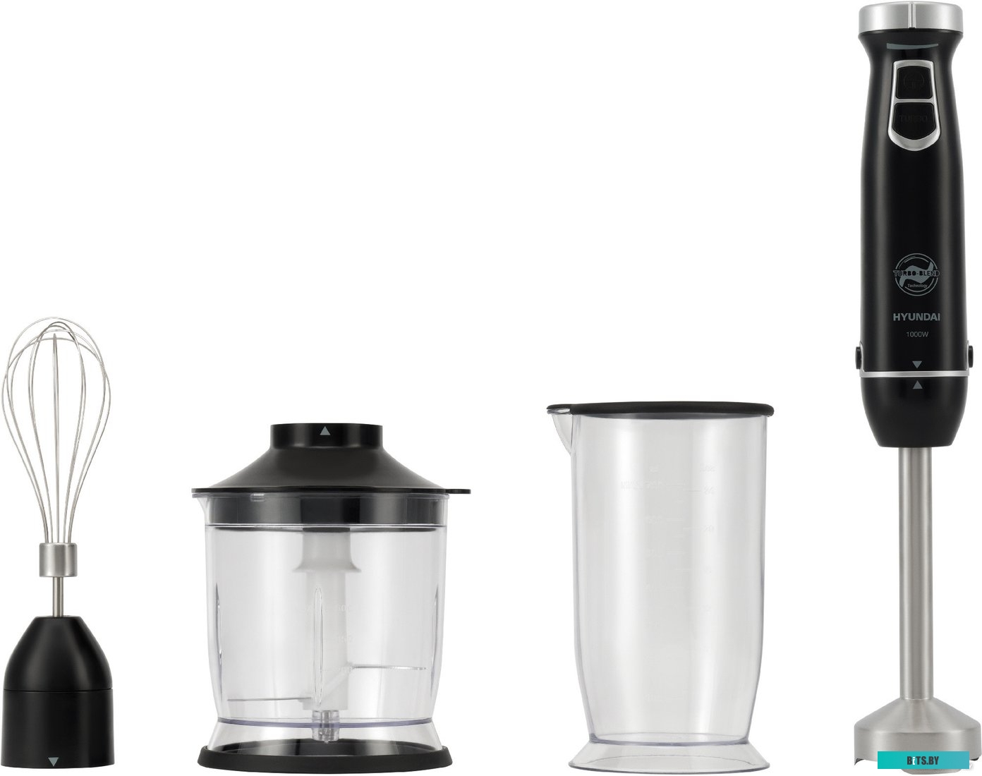 HYB-H3845 Блендер погружной Hyundai HYB-H3845 1000Вт черный/серебристый