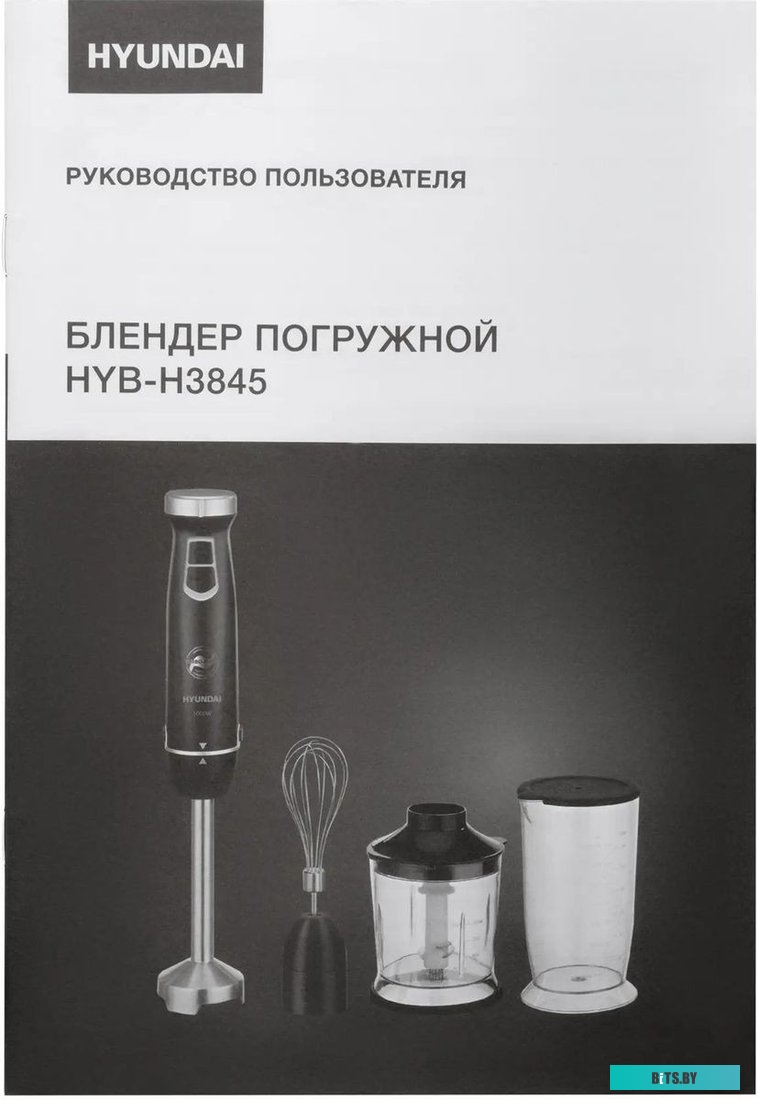 HYB-H3845 Блендер погружной Hyundai HYB-H3845 1000Вт черный/серебристый