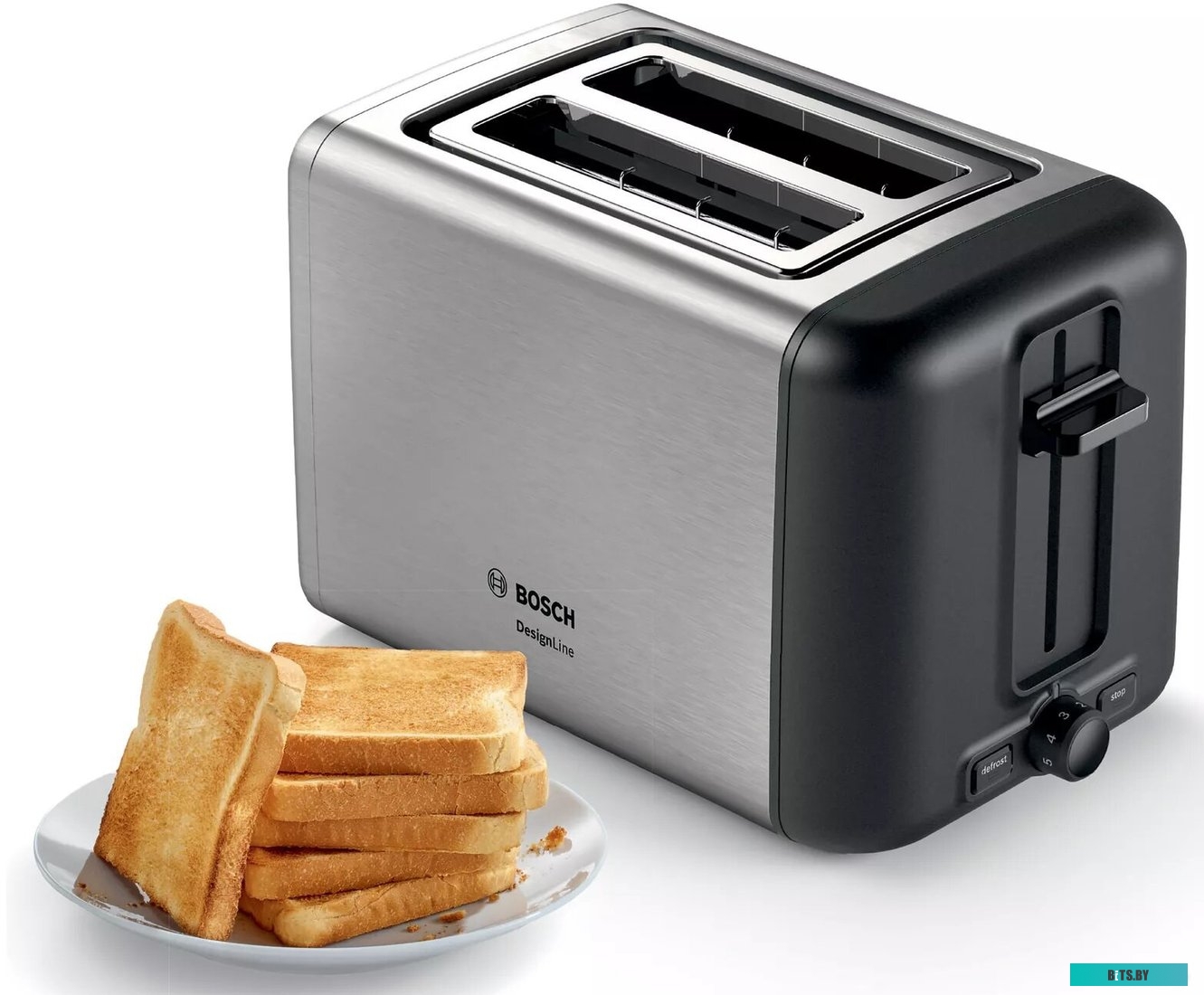 TAT3P420 Тостер Bosch TAT3P420,  нержавеющая сталь/черный