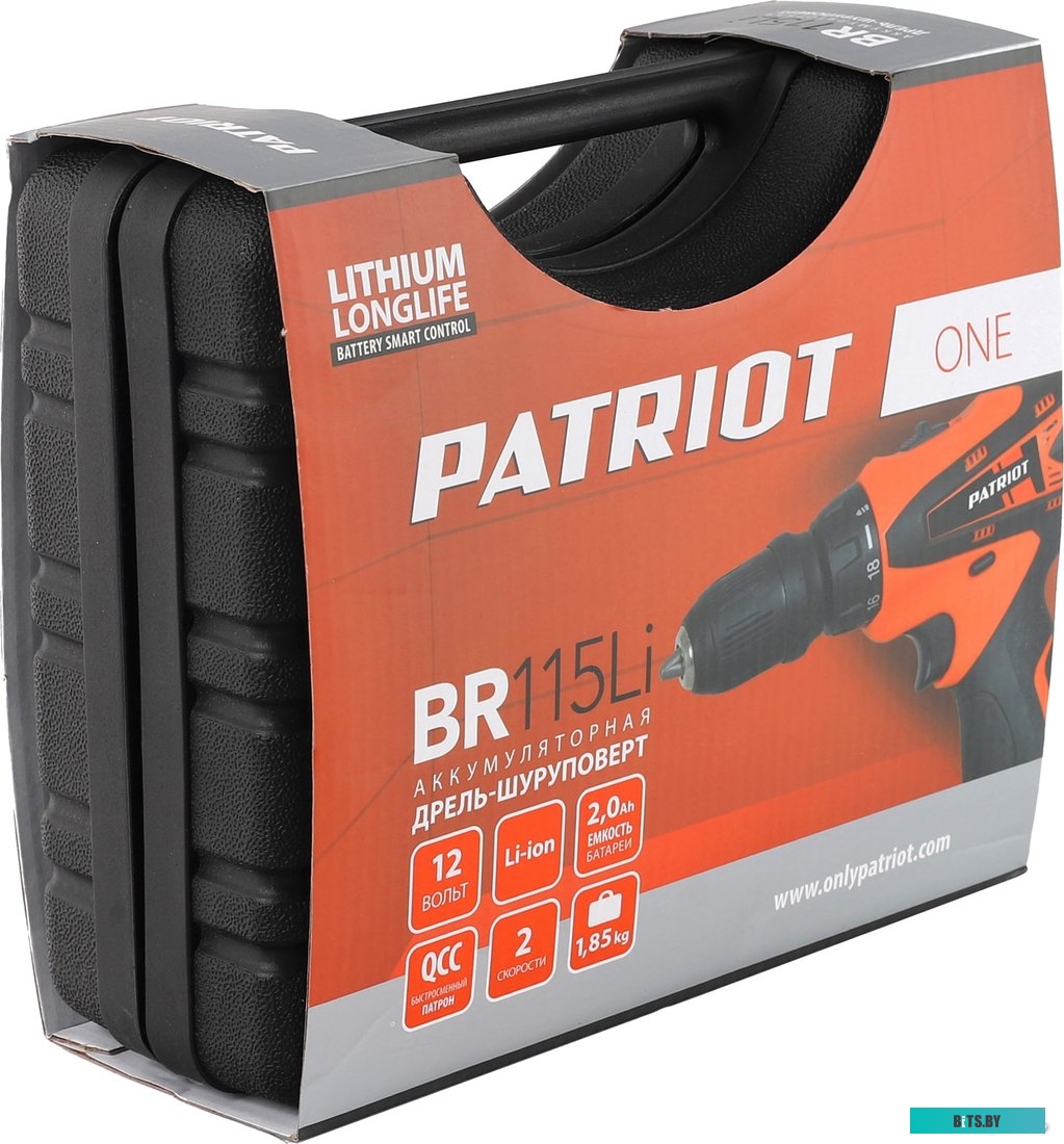 Дрель-шуруповерт Patriot BR 115Li 180201115 (с 2-мя АКБ, кейс)