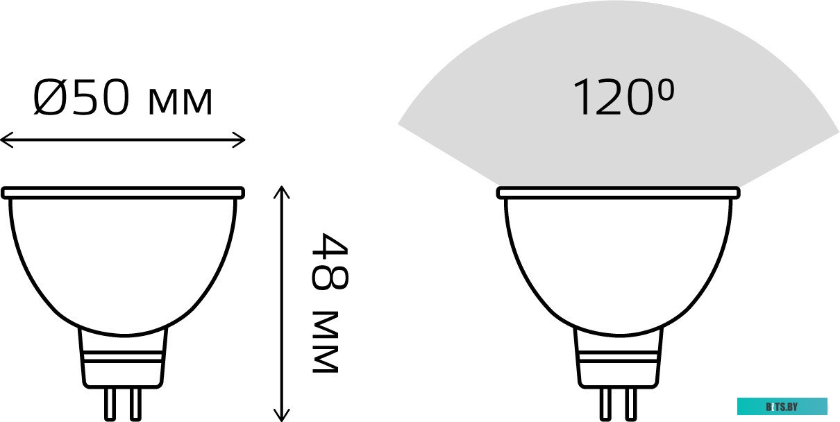 13516 Лампа LED GAUSS GU5.3,  рефлектор, 5.5Вт, одна шт. [13516]