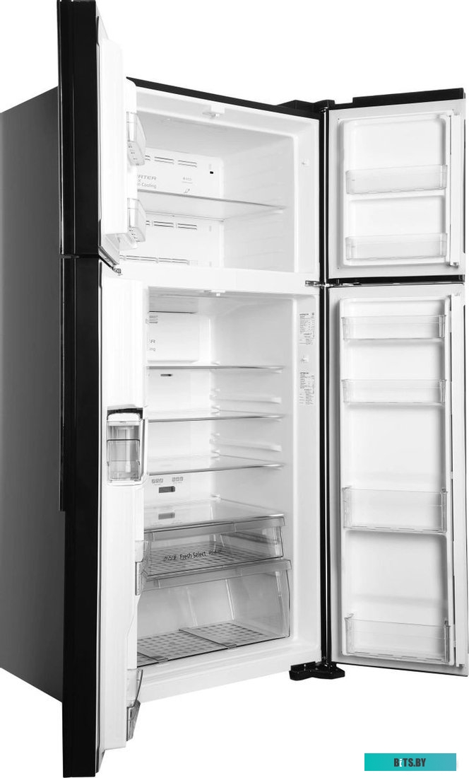 R-W660PUC7 GBK Холодильник Hitachi R-W660PUC7 GBK 2-хкамерн. черный стекло