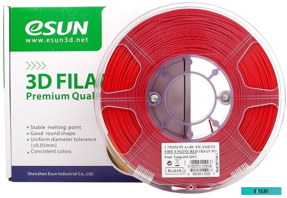 Т0030623 eSUN PLA+ 1.75 мм 1000 г (сигнальный красный)