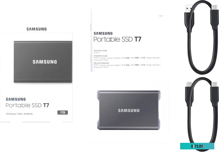 Внешний жесткий диск Samsung T7 1TB (серый) <MU-PC1T0T/WW>