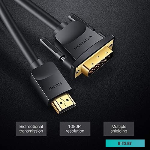 Кабель Vention ABFBH HDMI - DVI (2 м, черный)