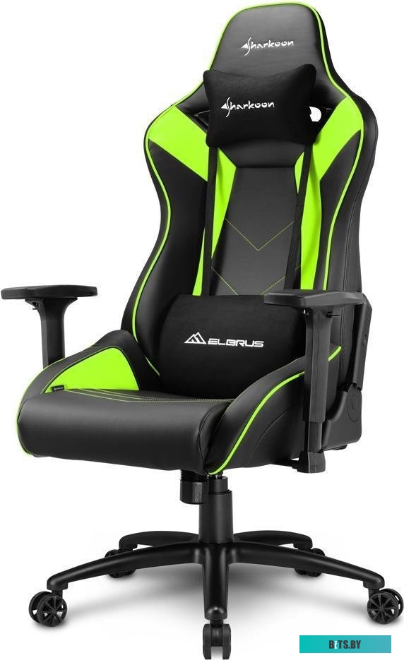 Офисное кресло (Стул) Sharkoon Elbrus 3 (черный/зеленый) <ELBRUS-3-BK/GN>