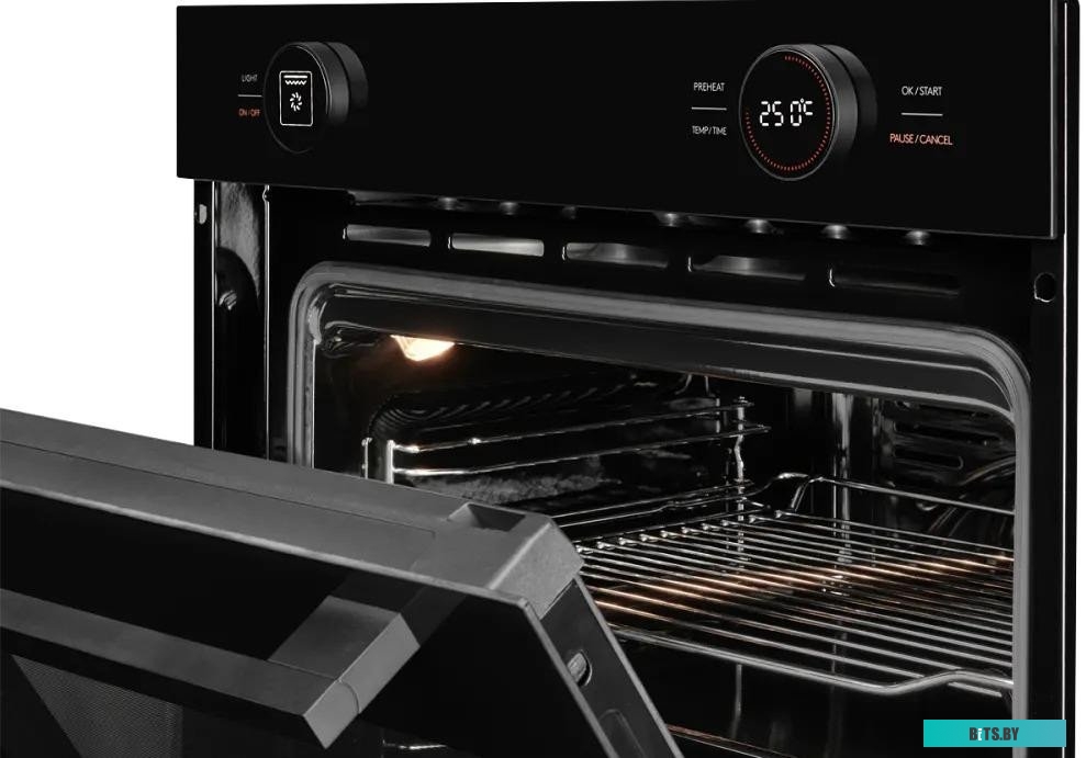 HT 612 Black Встраиваемый духовой шкаф/ ШхВхГ: 59.5х59.6х56.5 см, 72 л, А+, гидролизная очистка, черный цвет