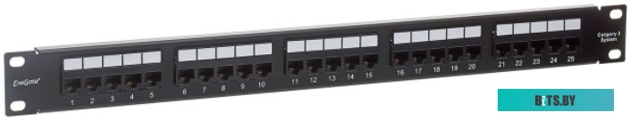 Патч-панель ExeGate EX281084RUS 19", 1U 25 port