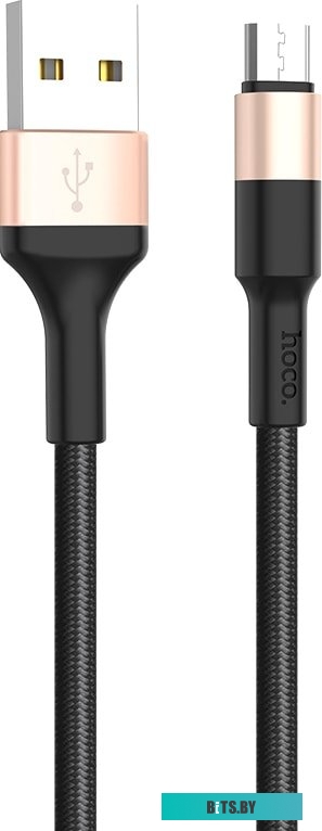 Кабель Hoco X26 microUSB (черный/золотистый)