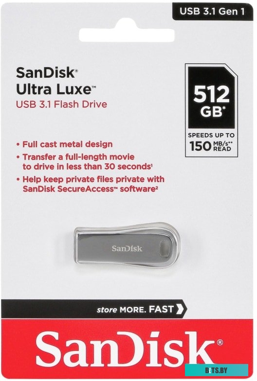 USB накопитель (Флешка) SanDisk Ultra Luxe USB 3.1 512GB <SDCZ74-512G-G46>