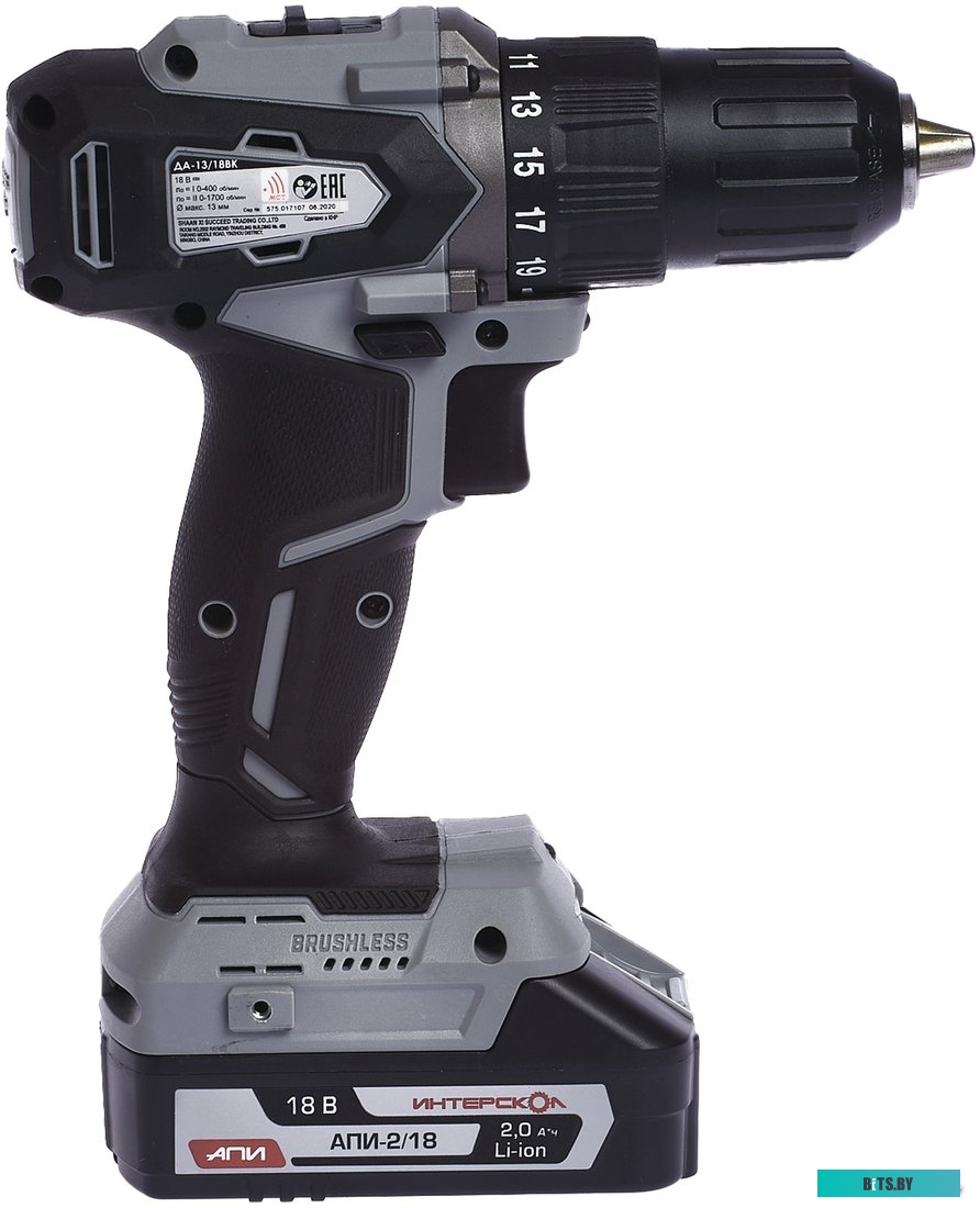Дрель-шуруповерт Интерскол ДА-13/18ВК (с 2-мя АКБ, кейс) <575.2.2.70>