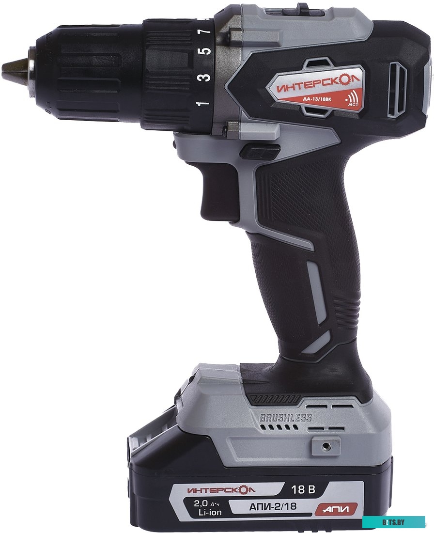 Дрель-шуруповерт Интерскол ДА-13/18ВК (с 2-мя АКБ, кейс) <575.2.2.70>
