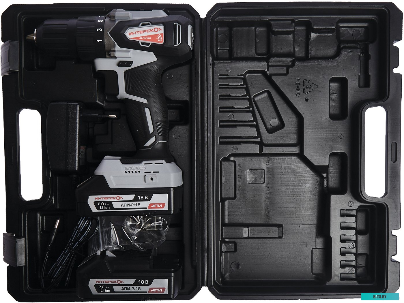 Дрель-шуруповерт Интерскол ДА-13/18ВК (с 2-мя АКБ, кейс) <575.2.2.70>