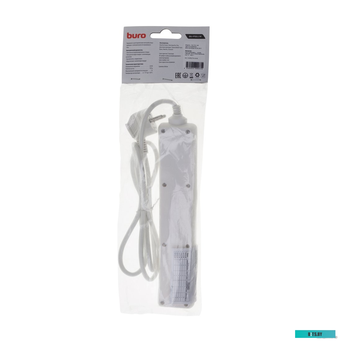 Сетевой фильтр (удлинитель) Buro BU-PS5.1/W