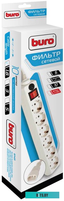 Сетевой фильтр (удлинитель) Buro 600SH-1.8-UPS-W