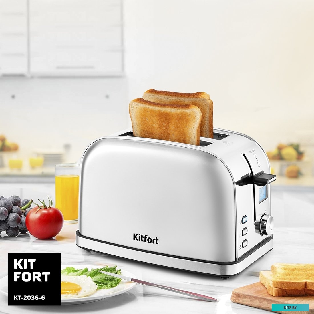 KT-2036-6 Тостер Kitfort KT-2036-6 (серебристый)