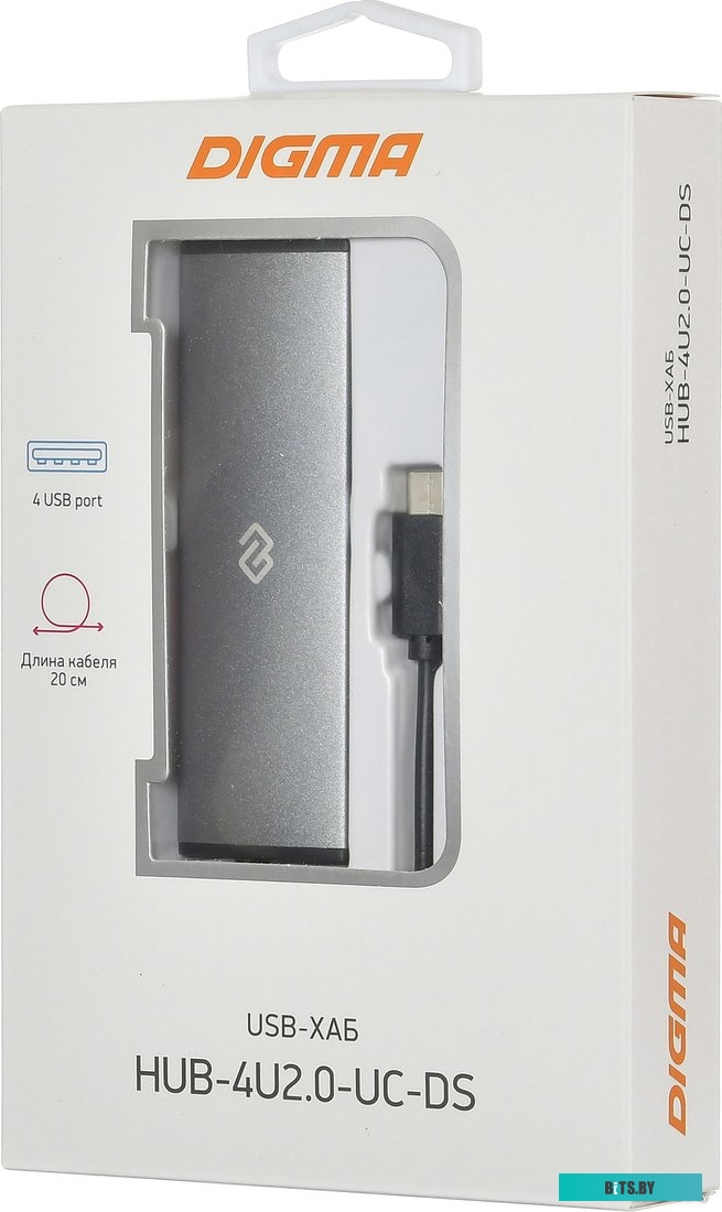 USB-хаб Digma HUB-4U2.0-UC-DS <1088657>