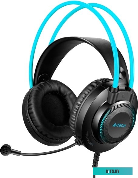 Наушники (Гарнитура) A4Tech Fstyler FH200U (черный/голубой)