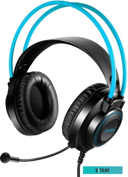 Наушники (Гарнитура) A4Tech Fstyler FH200U (черный/голубой)