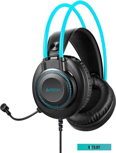 Наушники (Гарнитура) A4Tech Fstyler FH200U (черный/голубой)