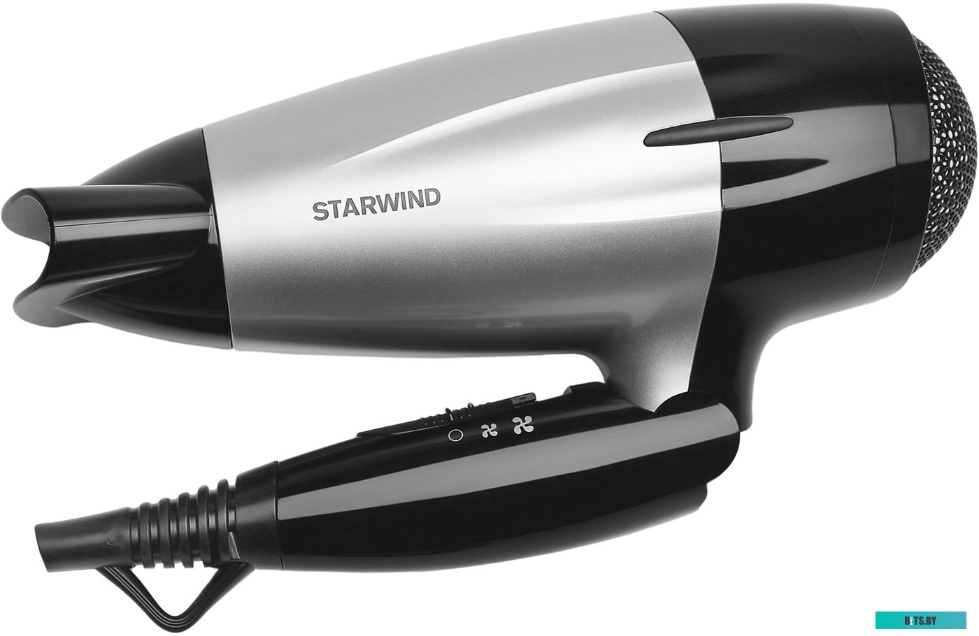 SHD 6110 Фен STARWIND SHD 6110, дорожный, 2000Вт, черный и серебристый