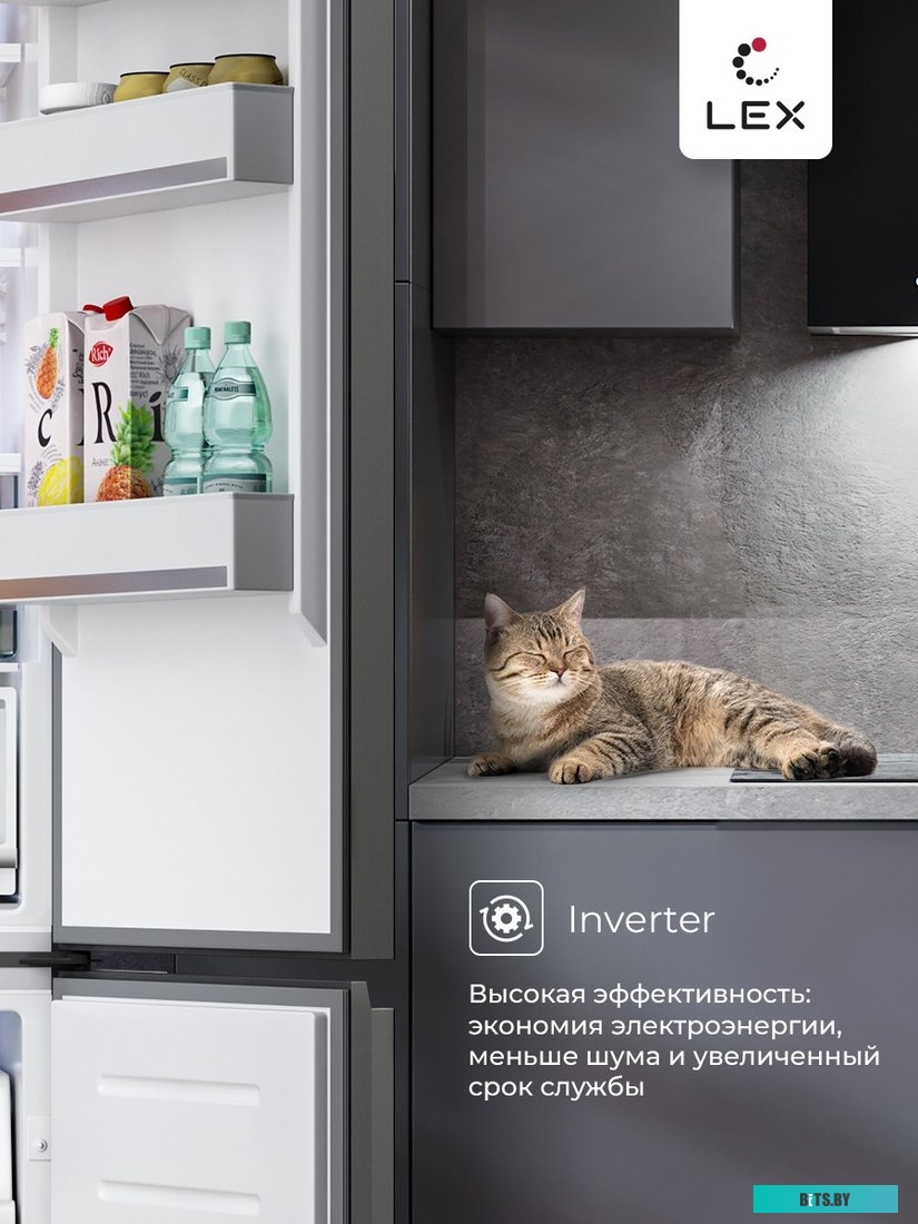 CHHE000017 Холодильник двухкамерный LEX LCD 485 StGIDBI Total No Frost, инверторный серый