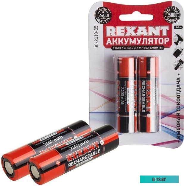 Аккумуляторы Rexant 18650 2400mAh 2шт 30-2010-05