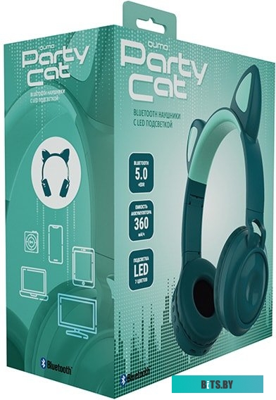Наушники QUMO Party Cat 32302 (бирюзовый)