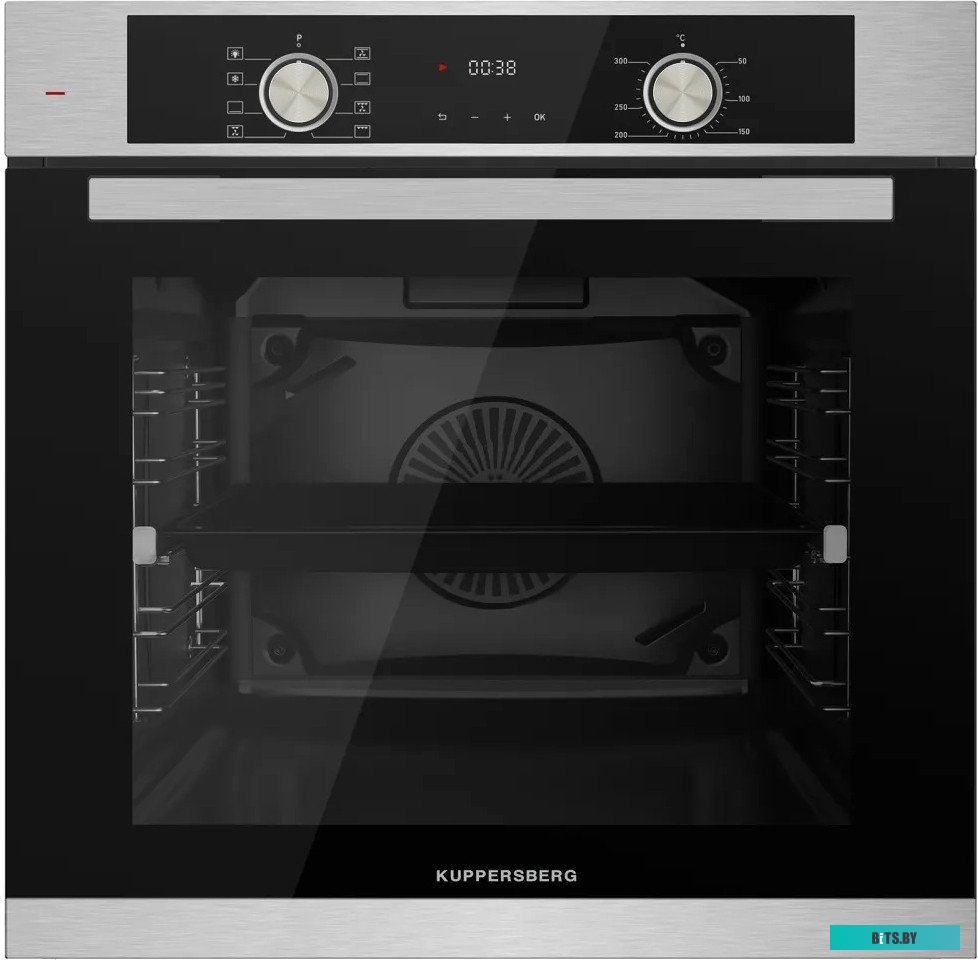 HF 608 B Встраиваемый духовой шкаф/ 60 см, 80 л, High-Tech, 6 режимов, паровая очистка, черный