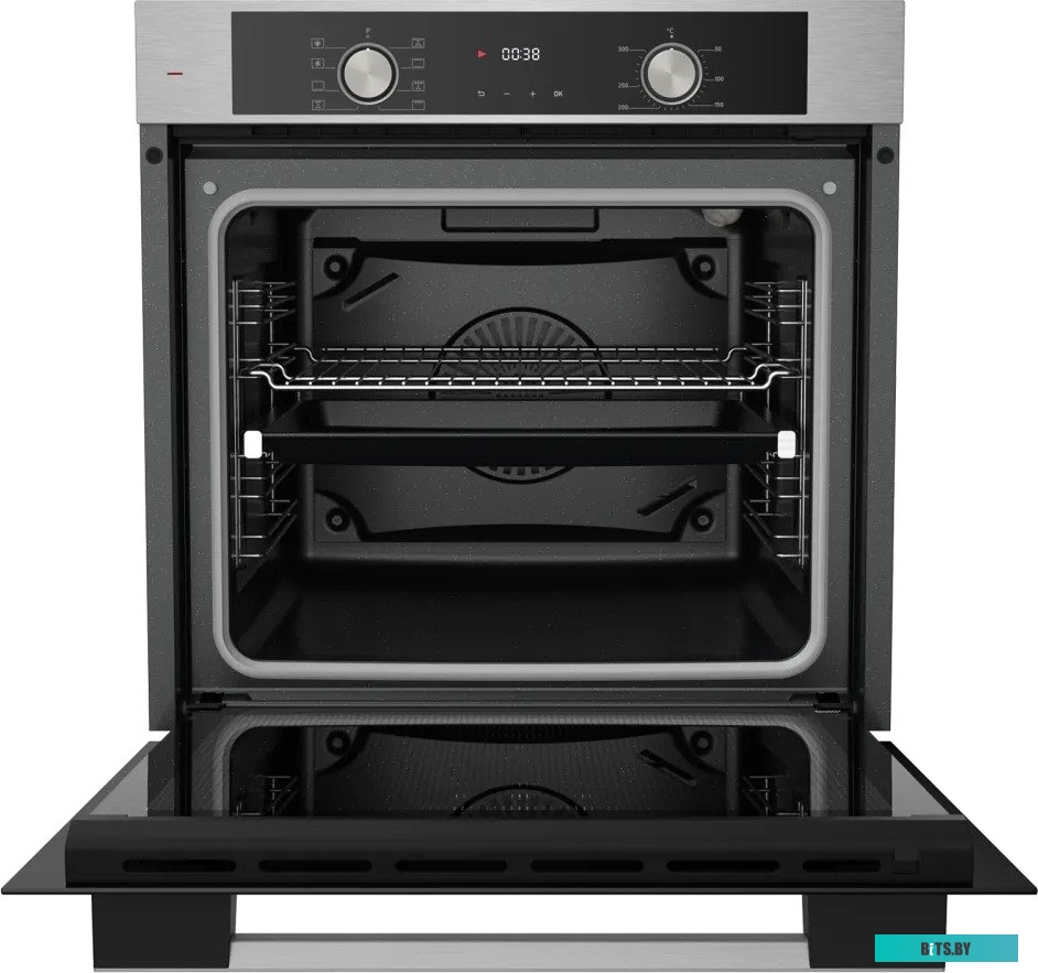 HF 608 B Встраиваемый духовой шкаф/ 60 см, 80 л, High-Tech, 6 режимов, паровая очистка, черный