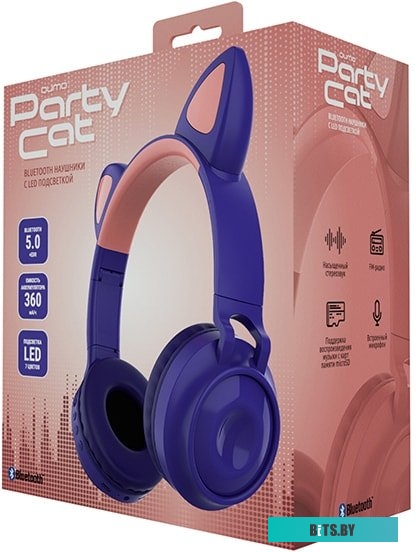 Наушники QUMO Party Cat 32304 (фиолетовый)