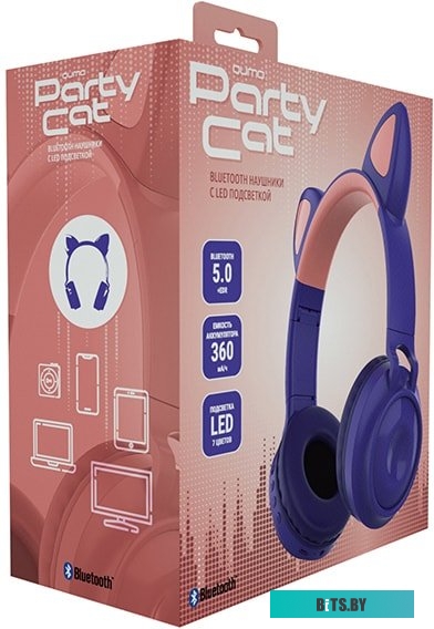 Наушники QUMO Party Cat 32304 (фиолетовый)