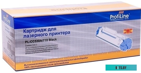 Картридж ProfiLine PL-CC530A/718-Bk (аналог HP CC530A, Canon 718)