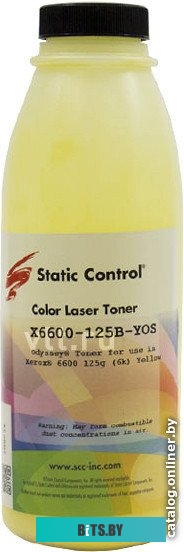 Тонер Static Control для Xerox 6600/WC6605 (желтый) 125 г <X6600-125B-YOS>
