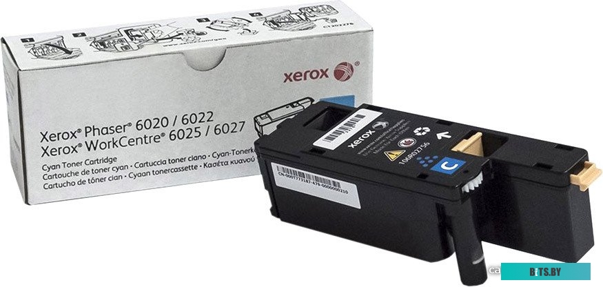 Тонер-картридж XEROX 106R02760 синий (1000 отпечатков) для Phaser 6020/6022/WC6025/6027