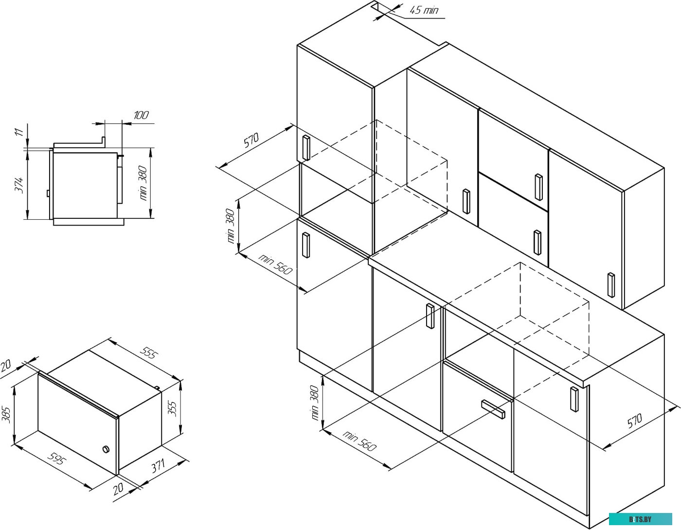 HMW 650 BX Встраиваемая микроволновая печь Kuppersberg/ Встраиваемая микроволновая печь, электронноеуправление, мощностьмикроволновойпечи 900Вт, мощно