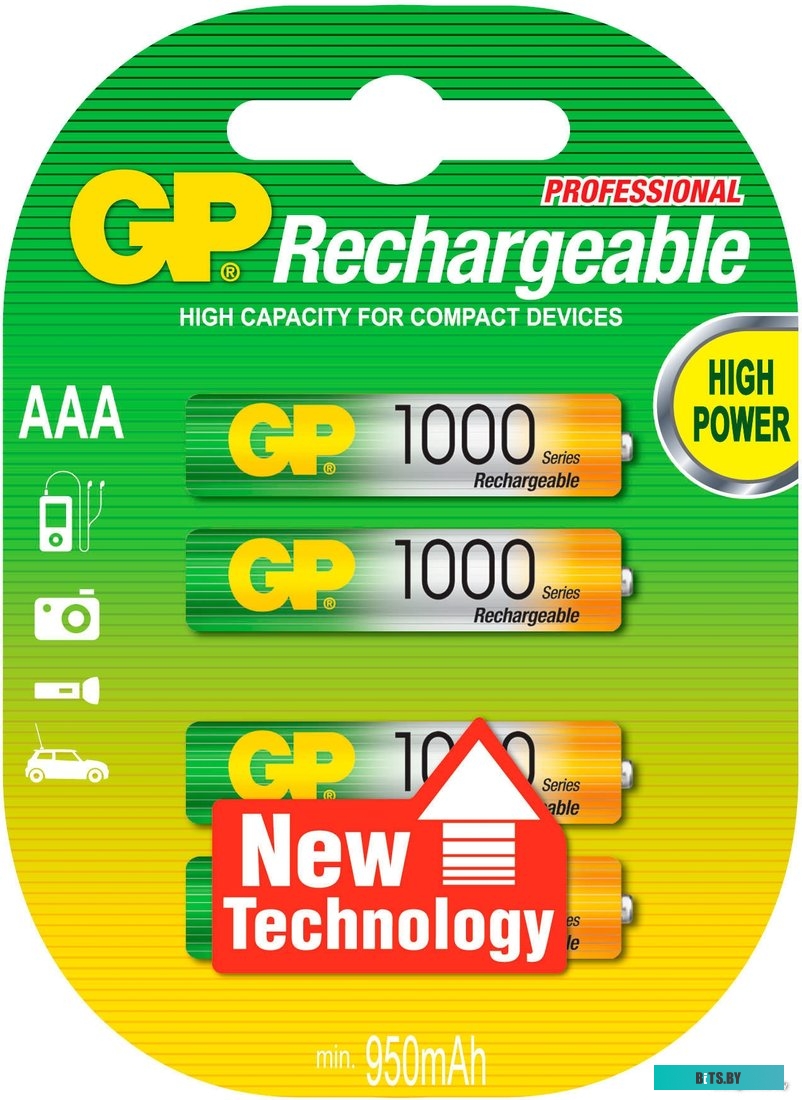 Аккумуляторы GP AAA 1000mAh 4 шт. (100AAAHC) <4891199134708>