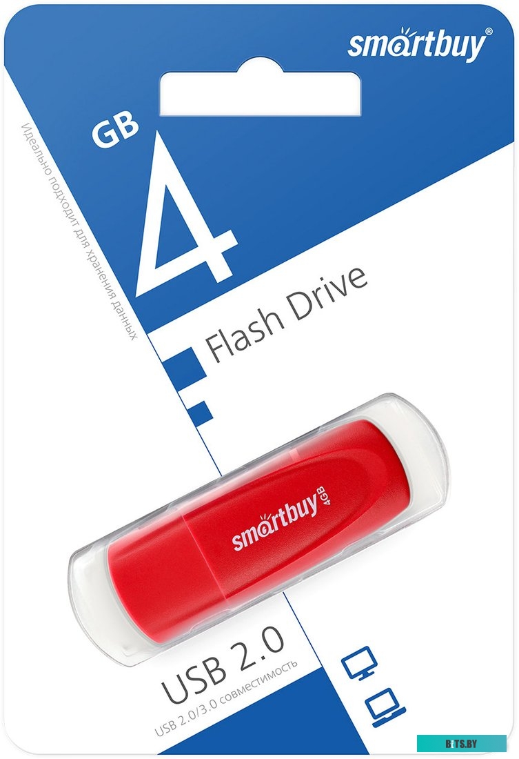 Флеш-накопитель SmartBuy Scout 4GB (красный) SB004GB2SCR